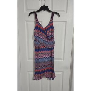 SFIZIO Colorful Dress Size 10(M) Italian Sleeveless Layered Summer Vacation